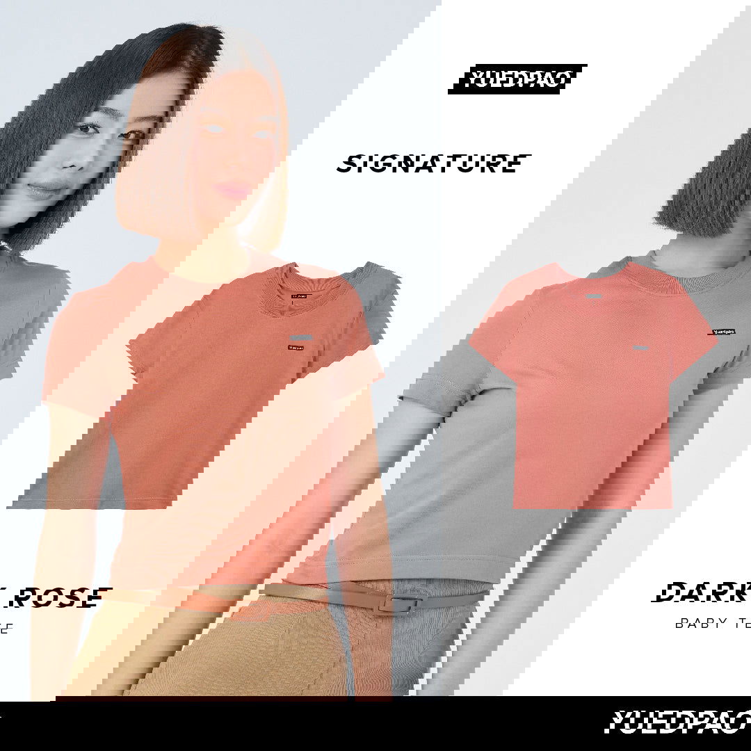 Signature Baby Tee_Dark Rose - YUEDPAO