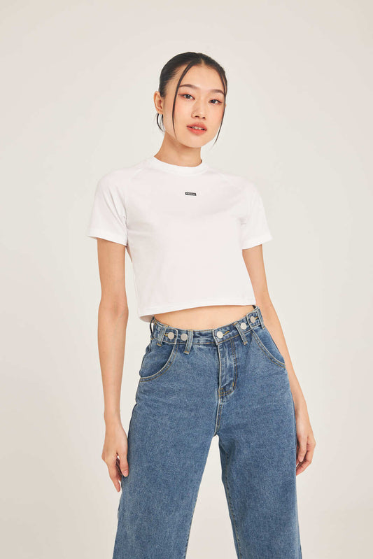 Super Tee Crop_White - YUEDPAO