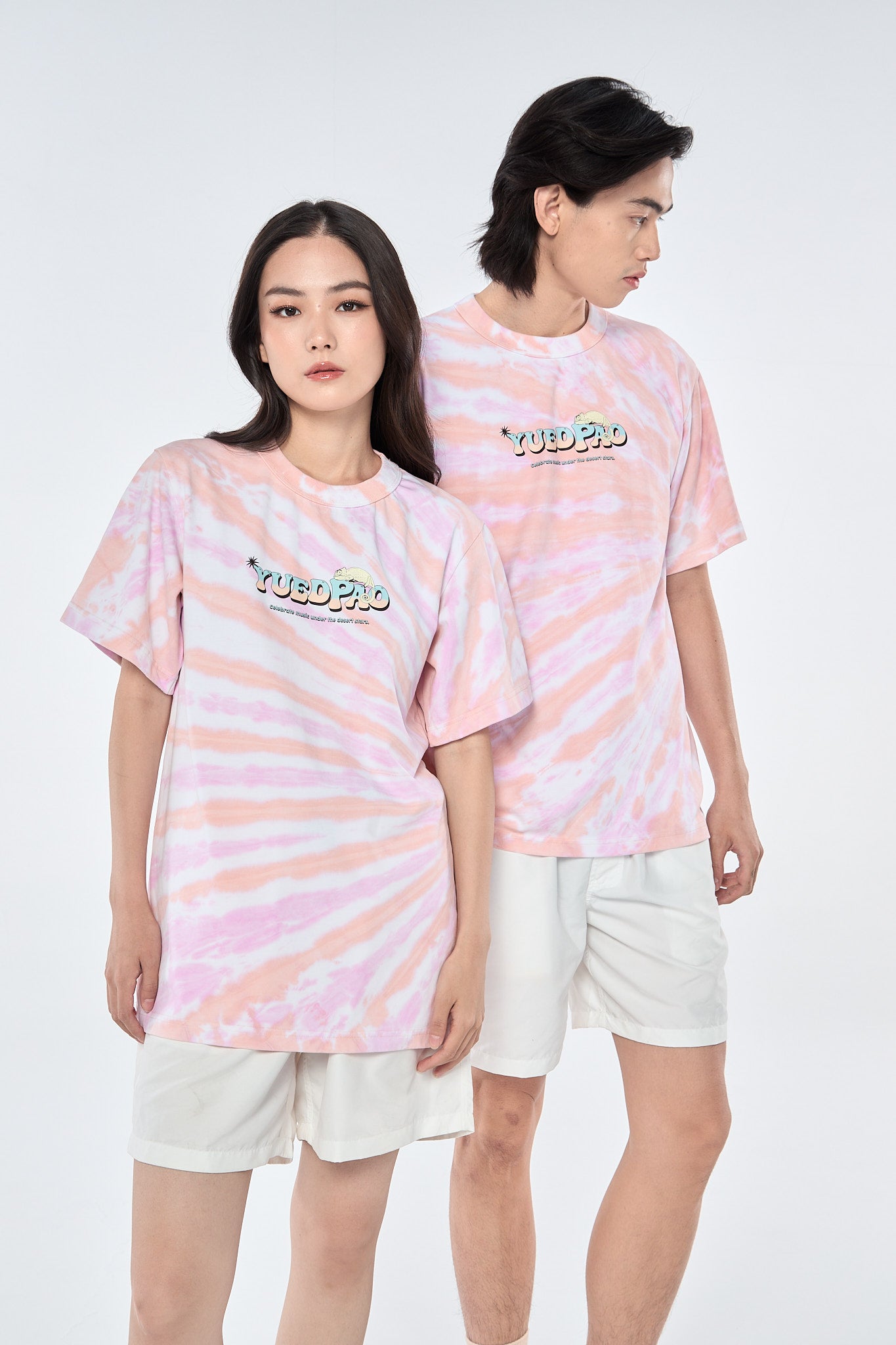 เสื้อมัดย้อม Oversize Tie Dye Oasis Beats สี Desert Rose สไตล์วินเทจ