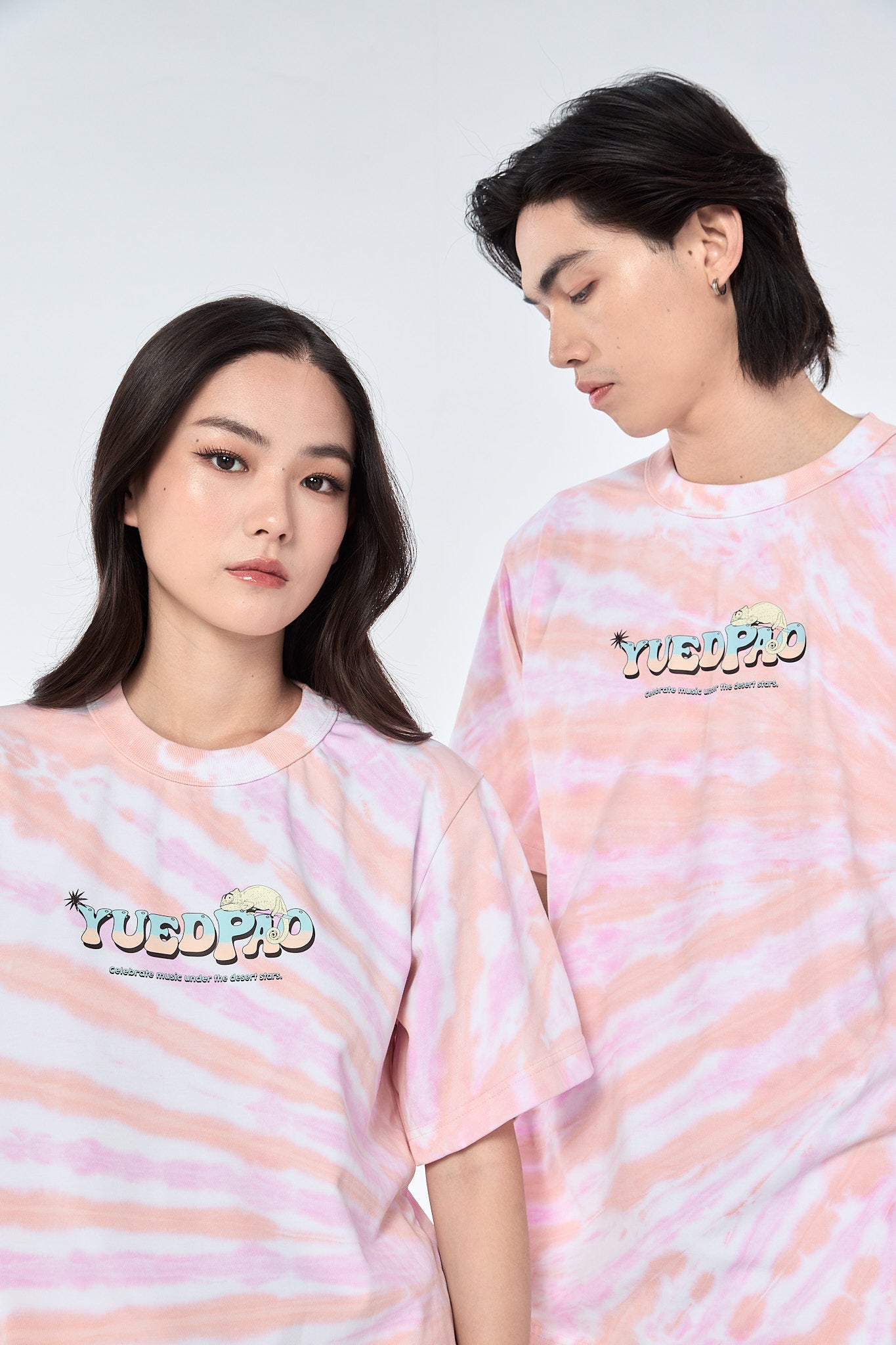 เสื้อมัดย้อม Oversize Tie Dye Oasis Beats สี Desert Rose สไตล์วินเทจ