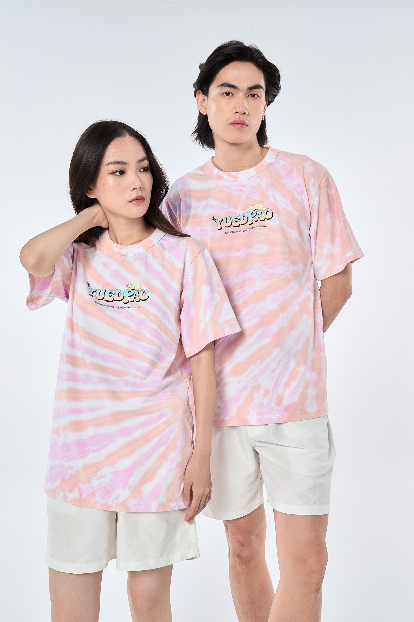 เสื้อมัดย้อม Oversize Tie Dye Oasis Beats สี Desert Rose สไตล์วินเทจ