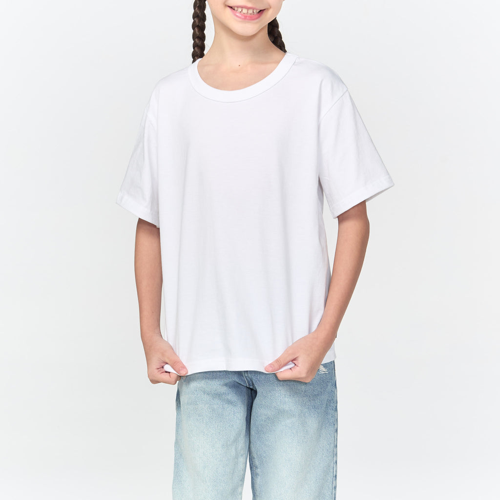 เสื้อยืดโอเวอร์ไซส์ Timeless สำหรับเด็ก_สี White