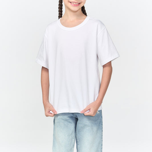 เสื้อยืดโอเวอร์ไซส์ Timeless สำหรับเด็ก_สี White