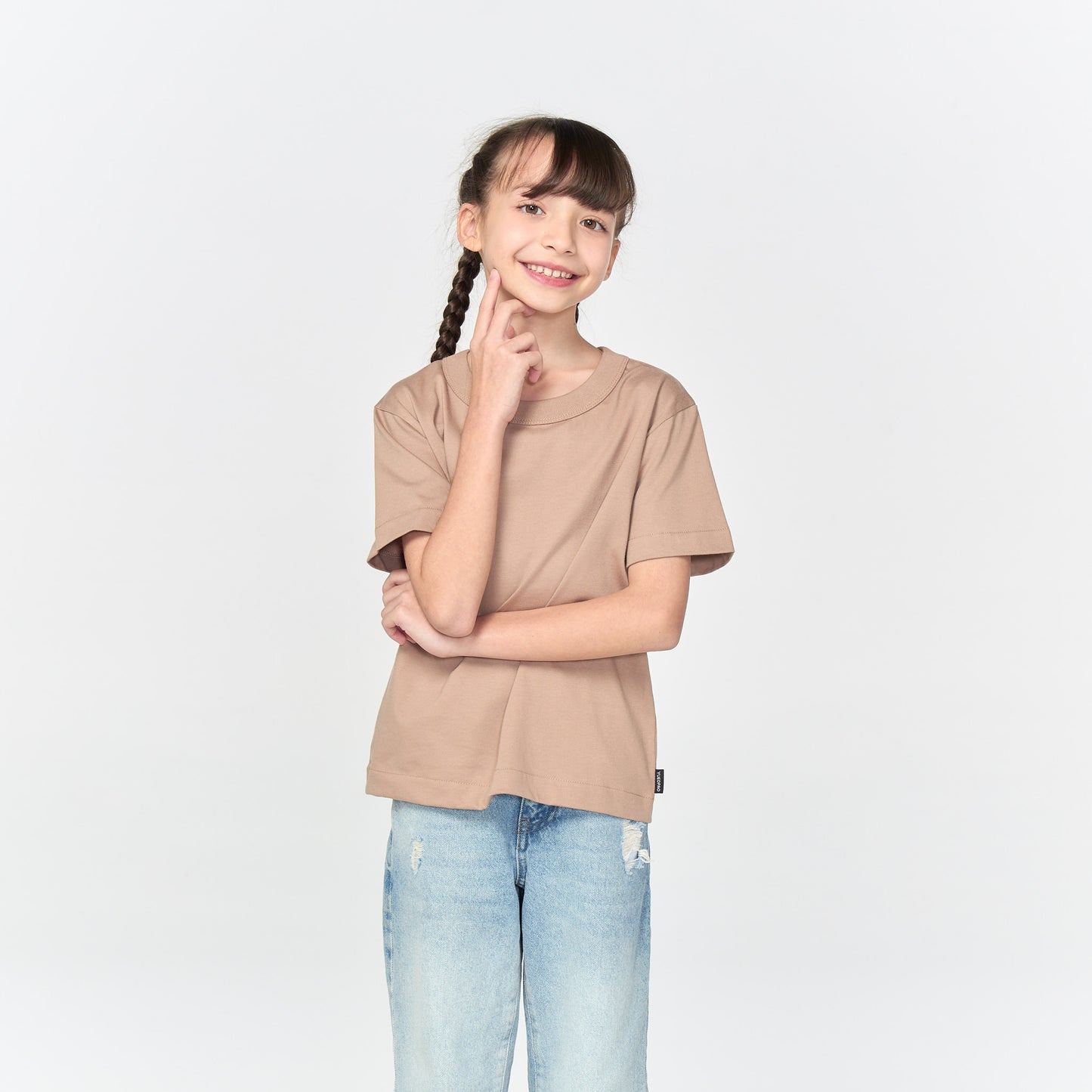 เสื้อยืดโอเวอร์ไซส์ Timeless สำหรับเด็ก_สี Soft Sand