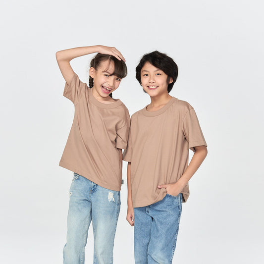 เสื้อยืดโอเวอร์ไซส์ Timeless สำหรับเด็ก_สี Soft Sand