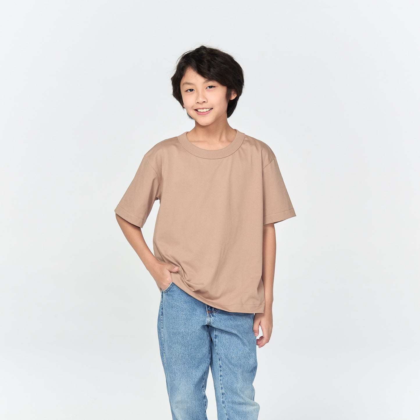 เสื้อยืดโอเวอร์ไซส์ Timeless สำหรับเด็ก_สี Soft Sand