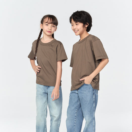 เสื้อยืดโอเวอร์ไซส์ Timeless สำหรับเด็ก_สี Truffle