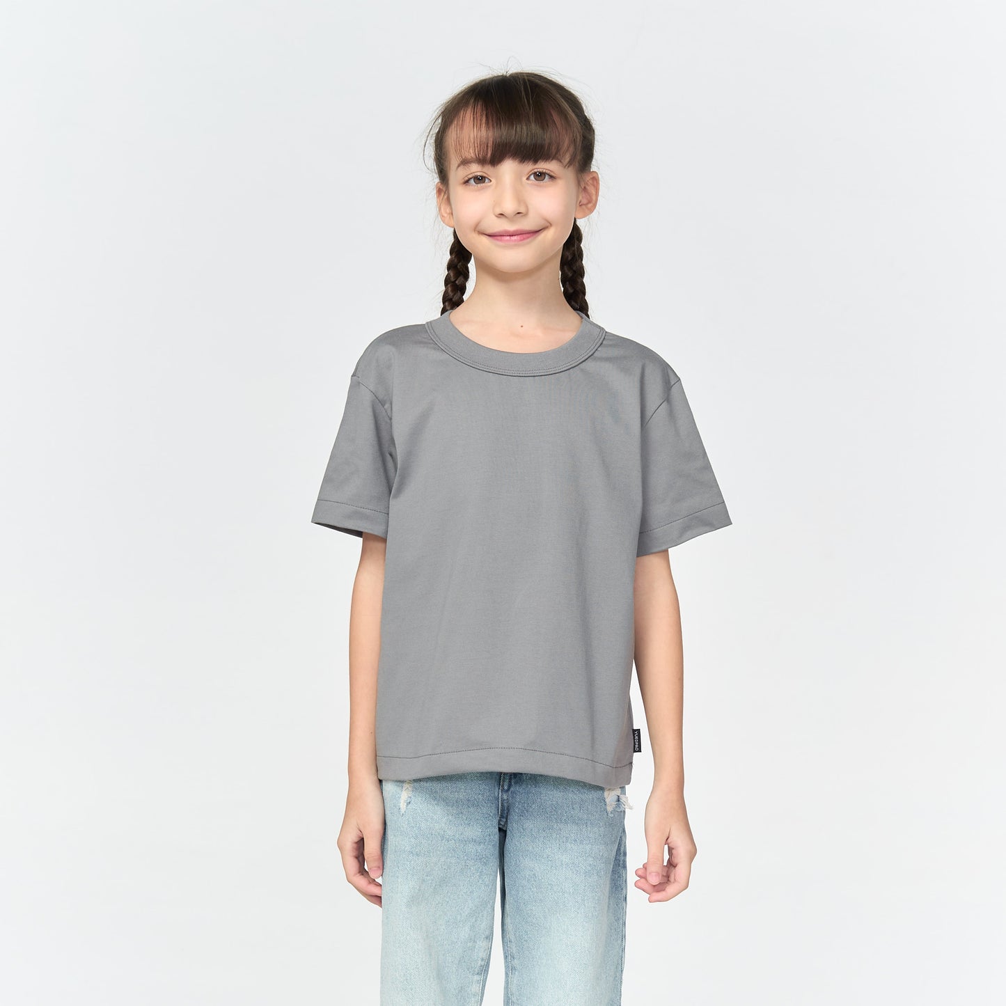 เสื้อยืดโอเวอร์ไซส์ Timeless สำหรับเด็ก_สี Shadow Grey
