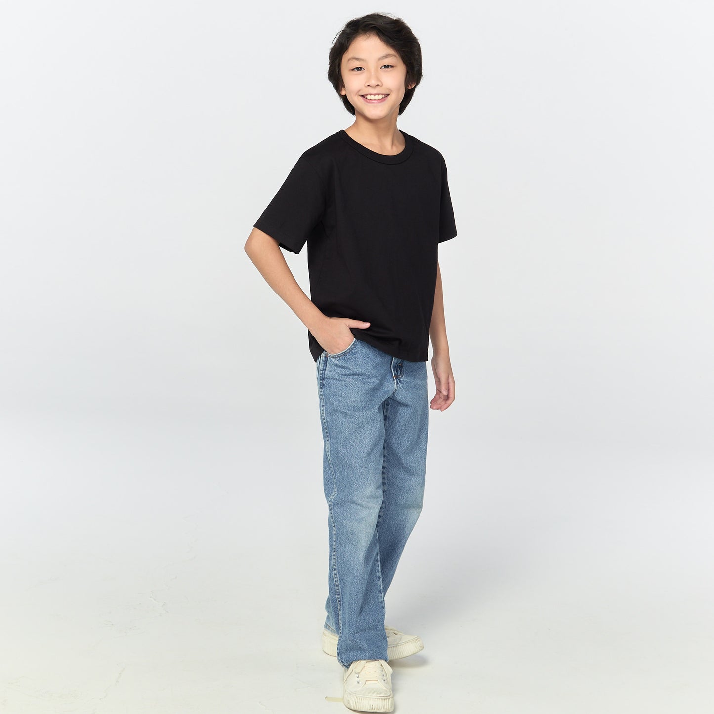 เสื้อยืดโอเวอร์ไซส์ Timeless สำหรับเด็ก_สี Black