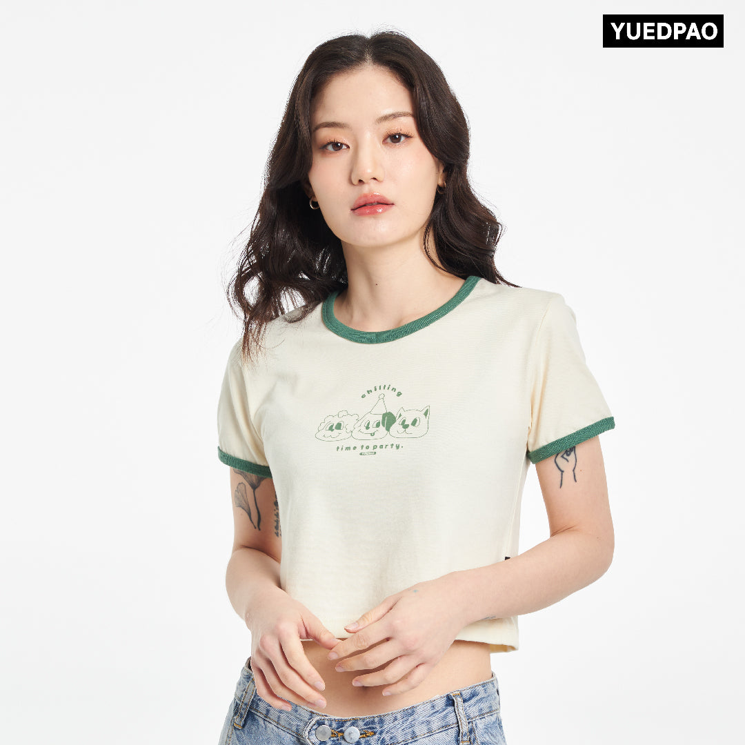 Crop Ringer Time to party yuedpao