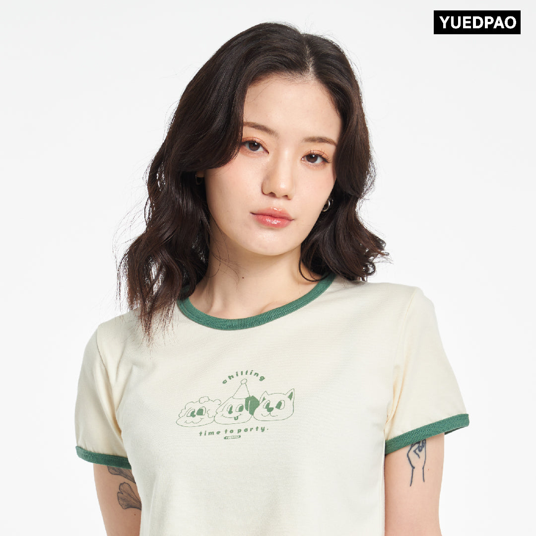 Crop Ringer Time to party yuedpao